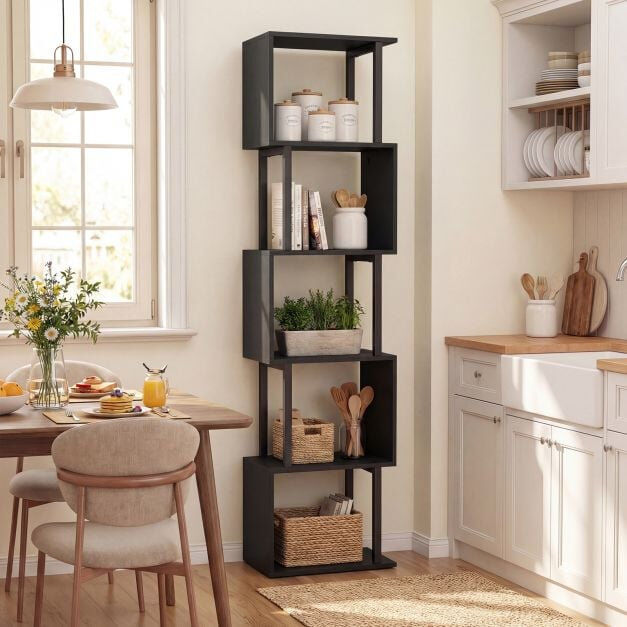 Brayden Studio 147 cm H x 38 cm W Bookcase Black 147cm H X 38cm W X 23cm D