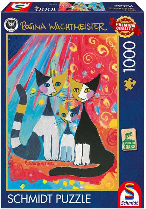 Puzzle 1000 pcs Famille de chats heureuse, Rosina Wachtmeister - Schmidt