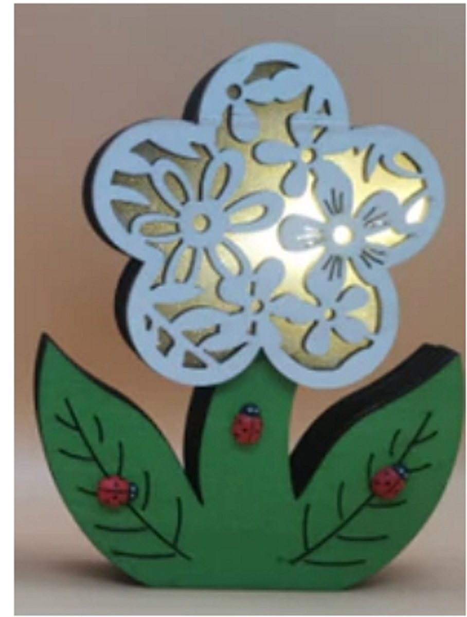 Tafeldecoratie Pasen met verlichting Bloem 14 cm