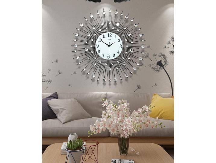 Grande horloge murale en métal de luxe, montre d'art 3D, design moderne, décoration d'intérieur vintage