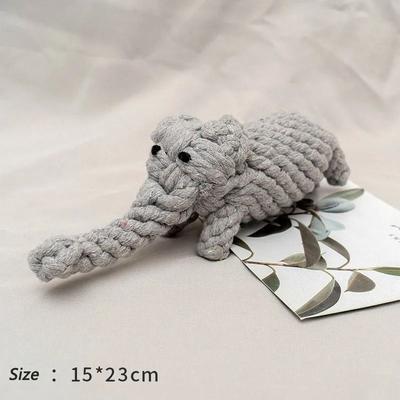 Inspired Finds Bite Resistant Rope Knot Ball Dog Toy For Puppies & Small Dogs elephant