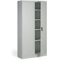 Metallschrank, Aktenschrank, zerlegt, 4 Regalböden, 950 x 1950 x 400 mm, grau