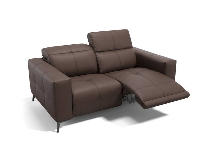 2-Sitzer Couch MARBELLA Ledersofa Kleines Sofa