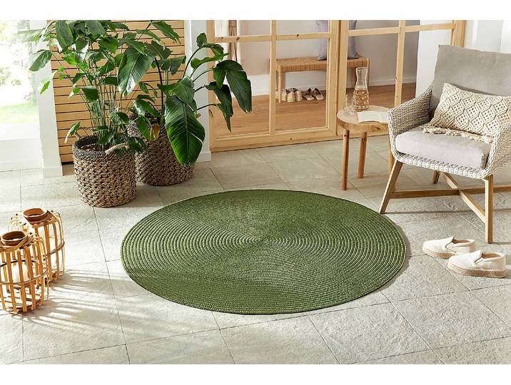 In- & Outdoorteppich Trenzado Typ B Grün/Grün Polypropylen Ø 200cm