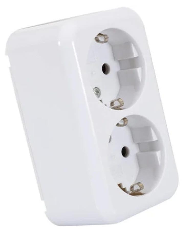 VoltShine Schuko dubbele wandcontactdoos geaard