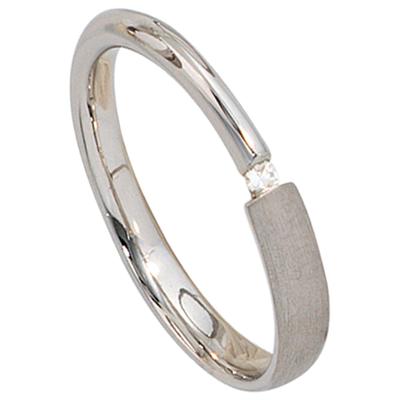 Diamantring JOBO Gr. 50, silber (silber 925), Fingerringe, Damen, 50, SI = kleine Einschlüsse, Diamanten Silber 925 (Sterlingsilber), Diamanten, Silber 925 (Sterlingsilber), Diamantring, 925 Silber mit 1 Diamant