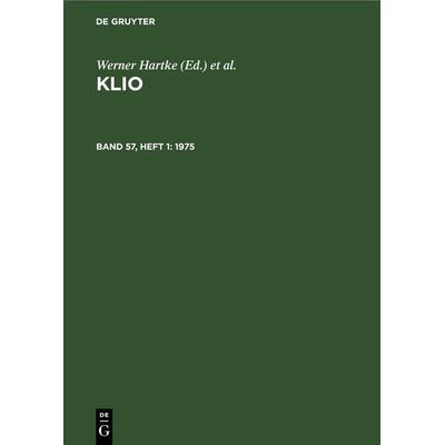 1975, Gebundene Ausgabe von , De Gruyter, 978-3-11-252507-4