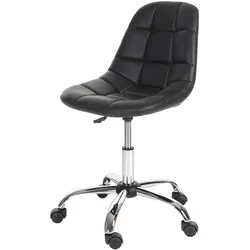 Décoshop26 - Drehbarer Bürostuhl/Hocker auf Rollen aus schwarzem Kunststoff 04_0002031
