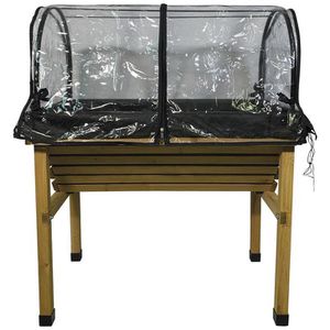 VegTrug Hochbeet Wall Hugger S, aus Zedernholz, 77 x 46 x 96 cm, natur, mit Frühbeetaufsatz