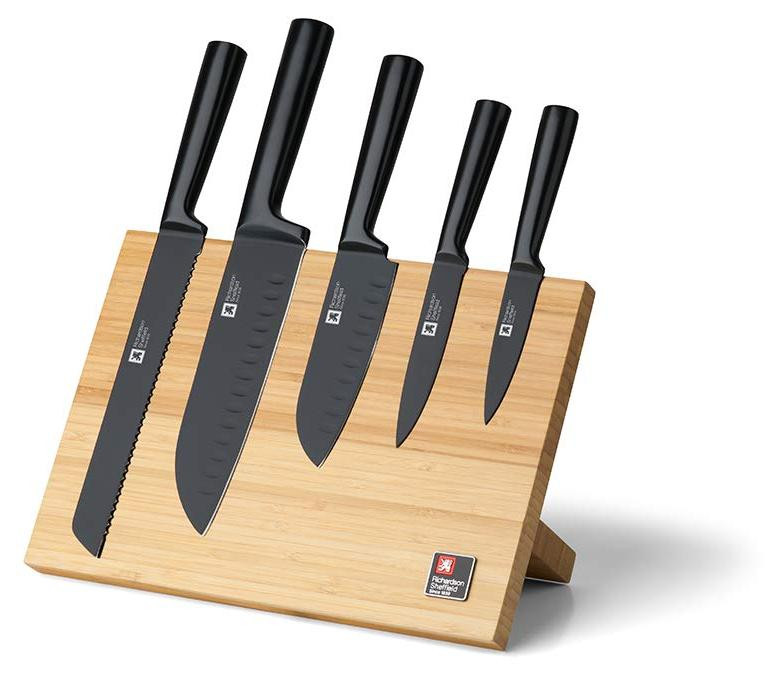 Dripio Magnetische messenblokset, 5-delig, roestvrij staal en hout