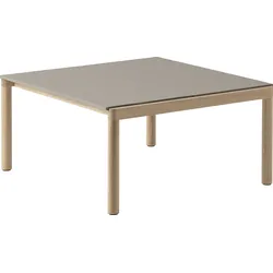 Couple Kaffeetisch 80 x 84 x 40 cm glatt taupe auf hellen Eichenbeinen