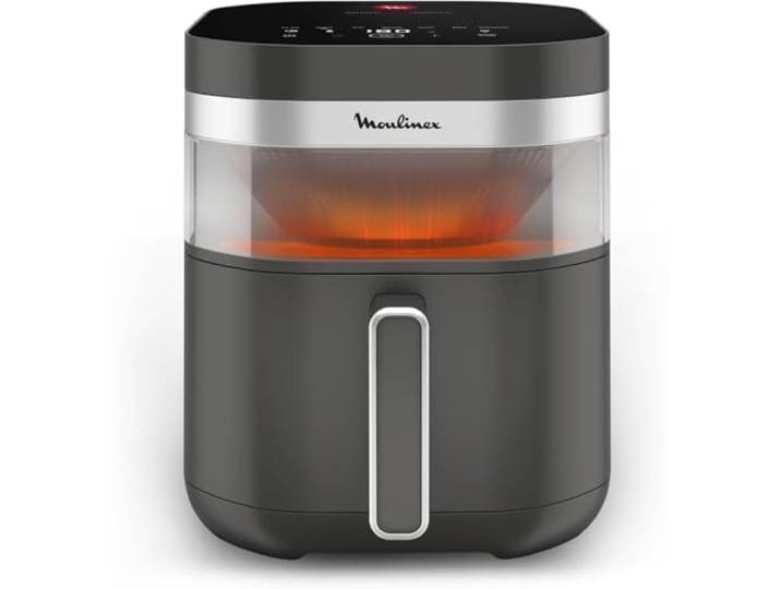 Moulinex - Easy Fry Infrared Air Fryer dunkel – Kapazität 7 l – 7 l – Grau Ölfreie Fritteuse mit patentierter Infrarot-Technologie - Gleichmäßiges Garen ohne Schütteln - 7 Liter Fassungsvermögen für 8