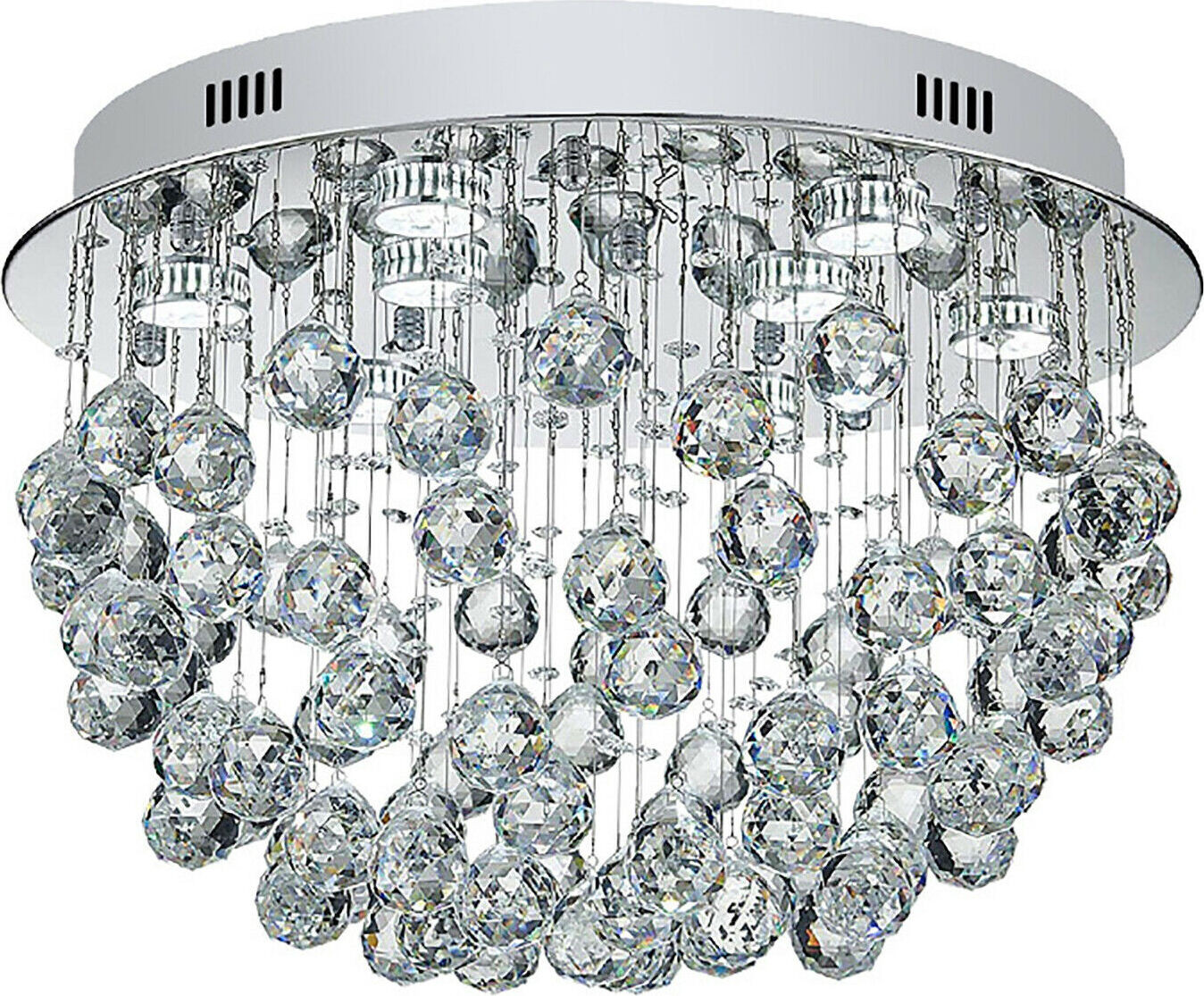 Enjoyshopping Kristallen ronde kroonluchter met LED-verlichting voor de woonkamer, hal, eetkamer, keuken of slaapkamer