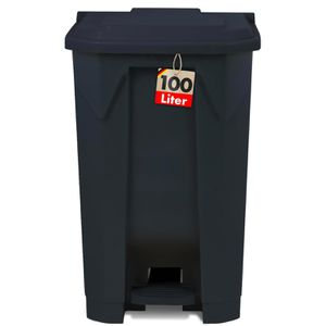 Floordirekt Mülltonne Olaf, 100 Liter, grau, aus Kunststoff