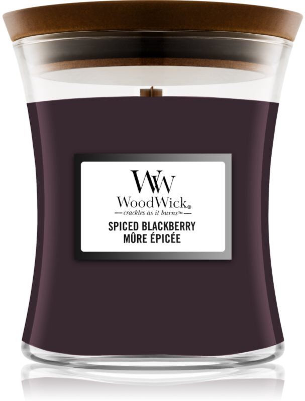 Woodwick Spiced Blackberry bougie parfumée avec mèche en bois 275 g