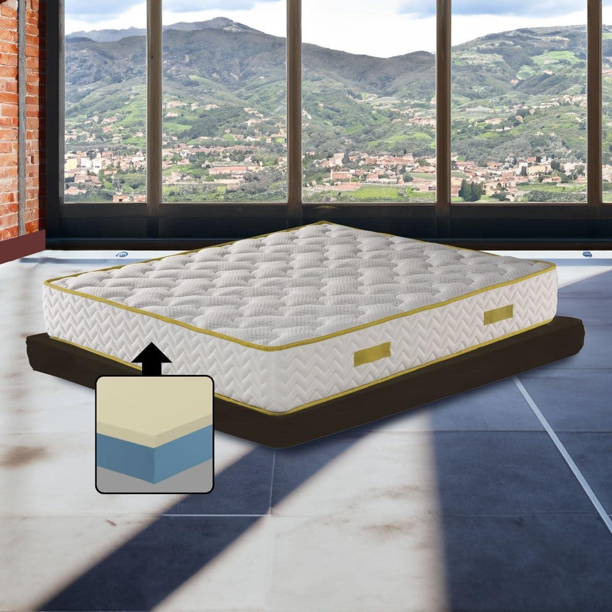Merkloos Hybrid Traagschuim Matras voor Volwassenen - Wit - B/D: 80 x 195 cm