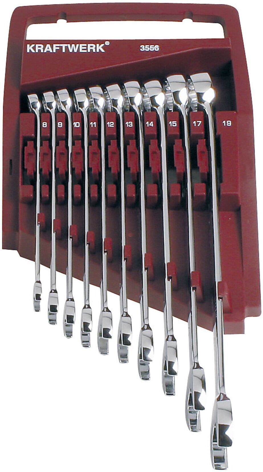 Kraftwerk Gabelring-Maulschlüssel-Satz voll pol. 8-19mm, 10-tlg. (3556)
