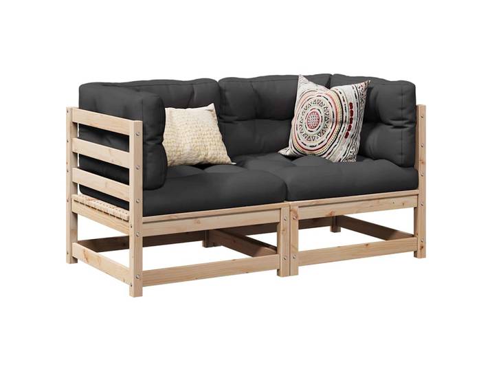 vidaXL 2-tlg. Garten-Sofagarnitur Massivholz Kiefer