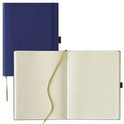 Lediberg Notizbuch ca. DIN A4 kariert, 240 Seiten mittelblau