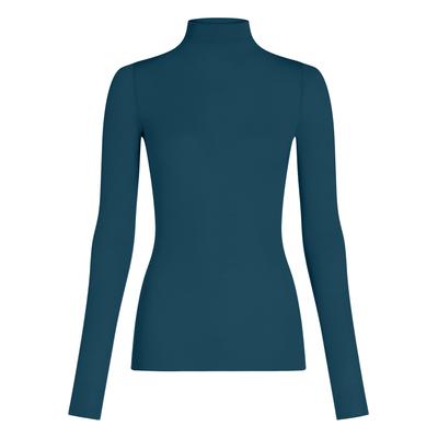 Pyjama HUNKEMÖLLER "super soft Turtleneck shirt with Cashmere", Damen, Gr. XS, blau, Homewear-Sets Pyjama