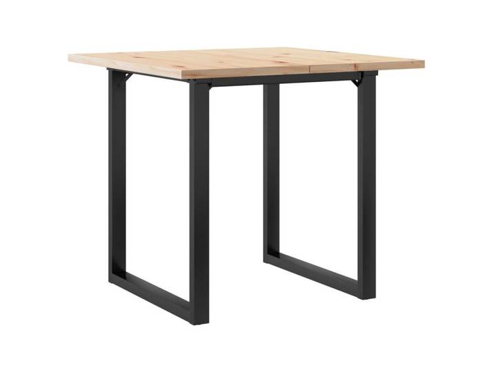 vidaXL Esstisch Esstisch O-Gestell 80x80x75,5 cm Massivholz Kiefer & Stahl (1-St)