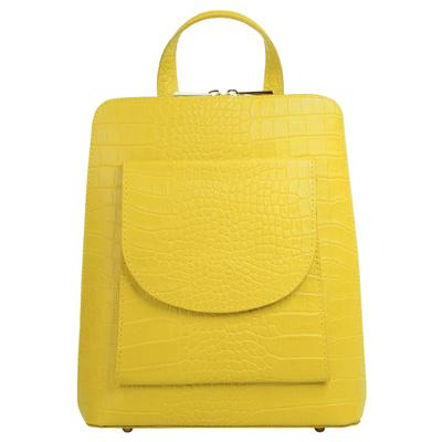 Cityrucksack CLUTY "CLUTY Damen echt Leder, Made in Italy", Damen, Gr. B/H/T: 28cm x 23cm x 8cm, onesize, gelb, Leder, Rindsleder, Rucksäcke Cityrucksack, echt Leder, Made in Italy