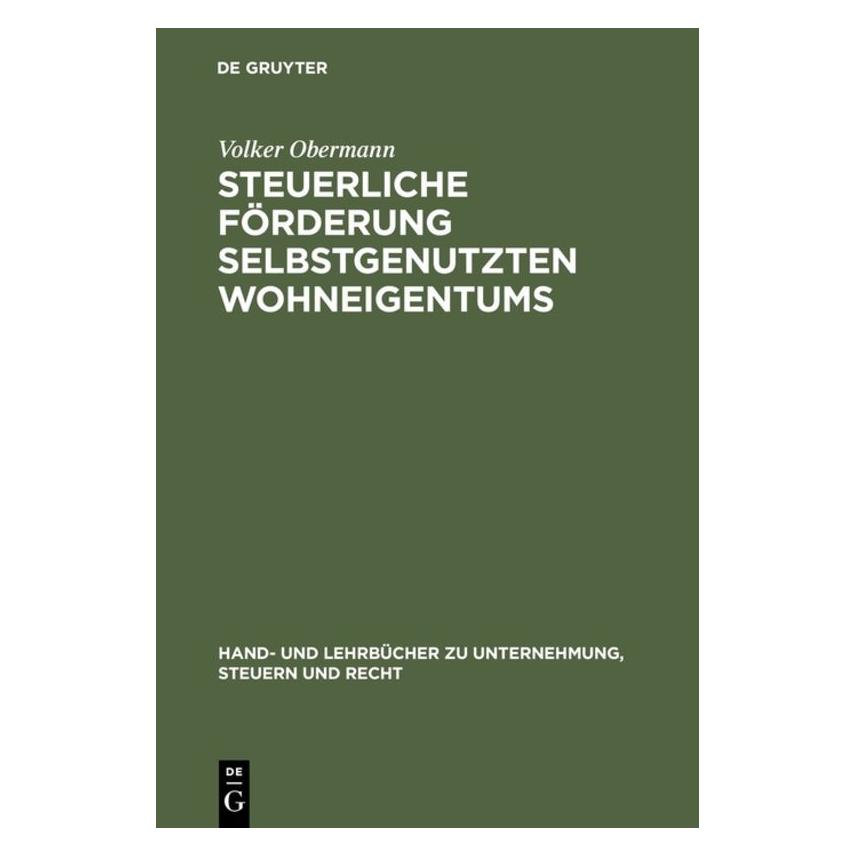 De Gruyter Obermann,V.:Steuerl.Förderung,m.Disk. (Deutsch, Hardcover, Volker Obermann) (67828038)