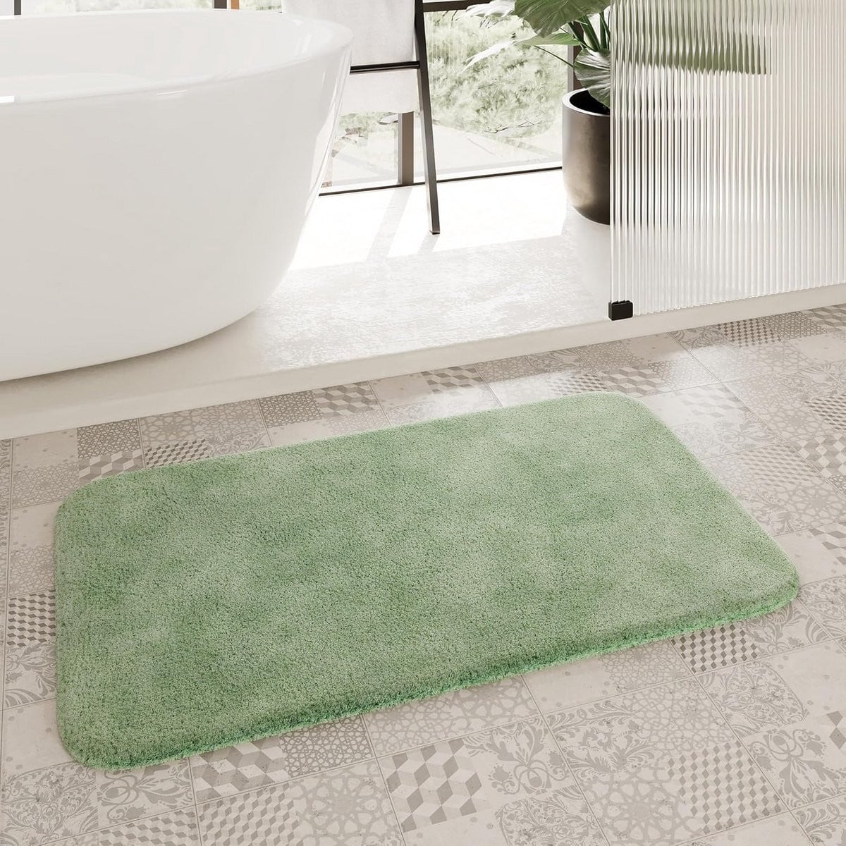 Limoengroene badmat met antislip coating voor extra comfort in de badkamer, 60 x 100 cm