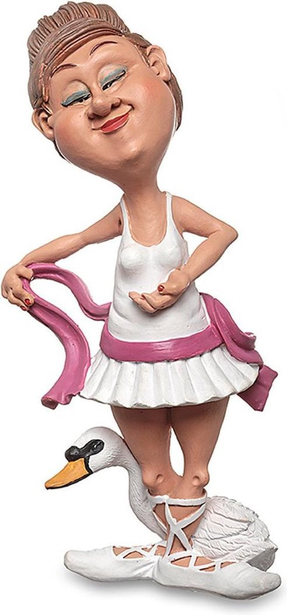 Grappig ballerina karikatuur beeldje voor op tafel