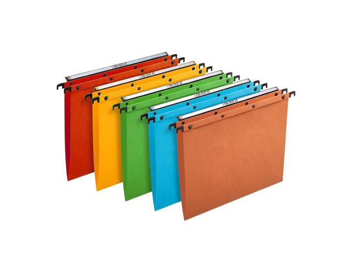 Elba Dossier suspendus pour tiroir Ultimate A4 Kraft - 100 feuilles - Fond V - Assortis - Lot de 25