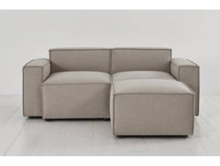 Zweisitzer-Sofa Model 03 mit Chaiselongue rechts, Steingrau
