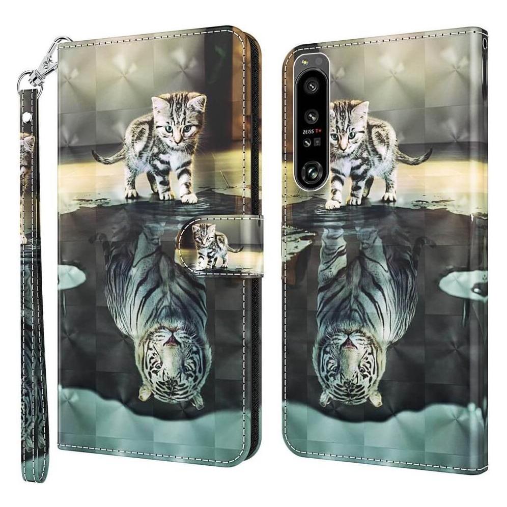 Cover-Discount Sony Xperia 1 IV - Leder Hülle Katze (Sony Xperia 1 IV) (660103680C)