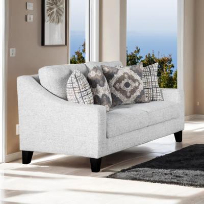 Furniture of America Lenatas Off-White Fabric Loveseat with Accent Pillows