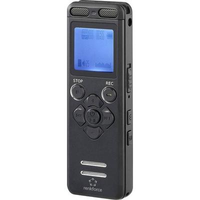 Renkforce RF-DVR-E36 Digitales Diktiergerät Aufzeichnungsdauer (max.) 25 h Schwarz Geräuschunterdrückung