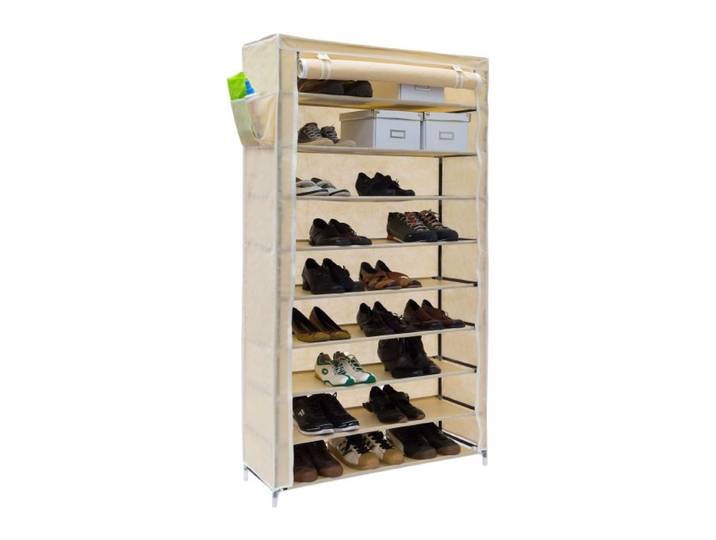 Relaxdays 3x Meubles à chaussures tissu beige