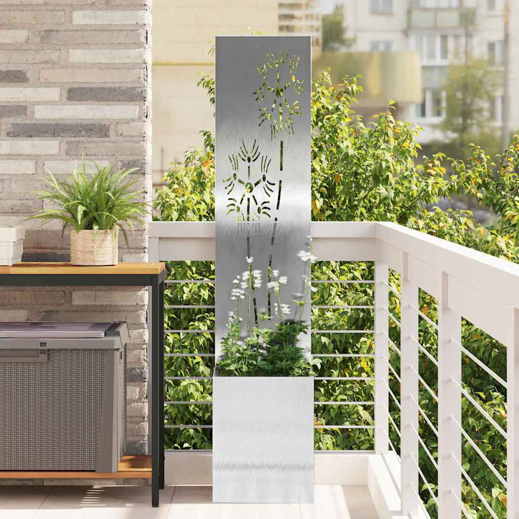 Latitude Run Outdoor Planter Box Sliver 140cm H x 32cm W x 32cm D