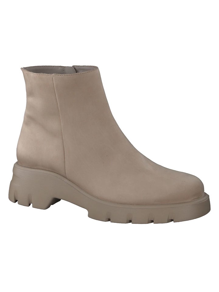 Paul Green Leder-Boots in Beige - 40,5