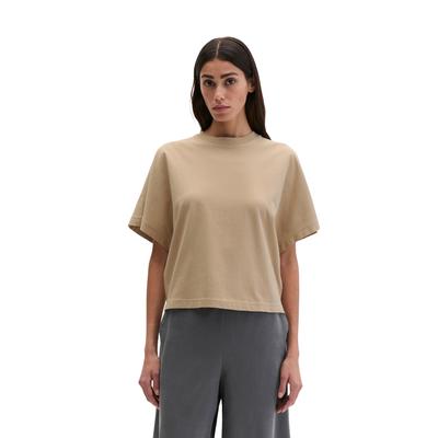T-Shirt MARC O'POLO "aus regenerativer Bio-Baumwolle", Damen, Gr. L, beige (sandpaper), Obermaterial: 100% Baumwolle, unifarben, loose fit, Shirts T-Shirt
