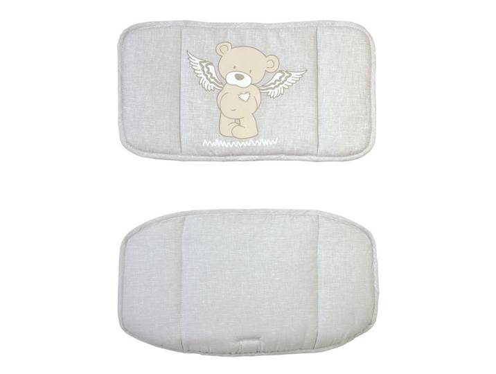 Roba Hochstuhl-Sitzverkleinerer 2-teilig Heartbreakerbär, Hellgrau, Textil, 27x59x43 cm, Baby- und Kindermöbel, Babyzimmer, Hochstuhl