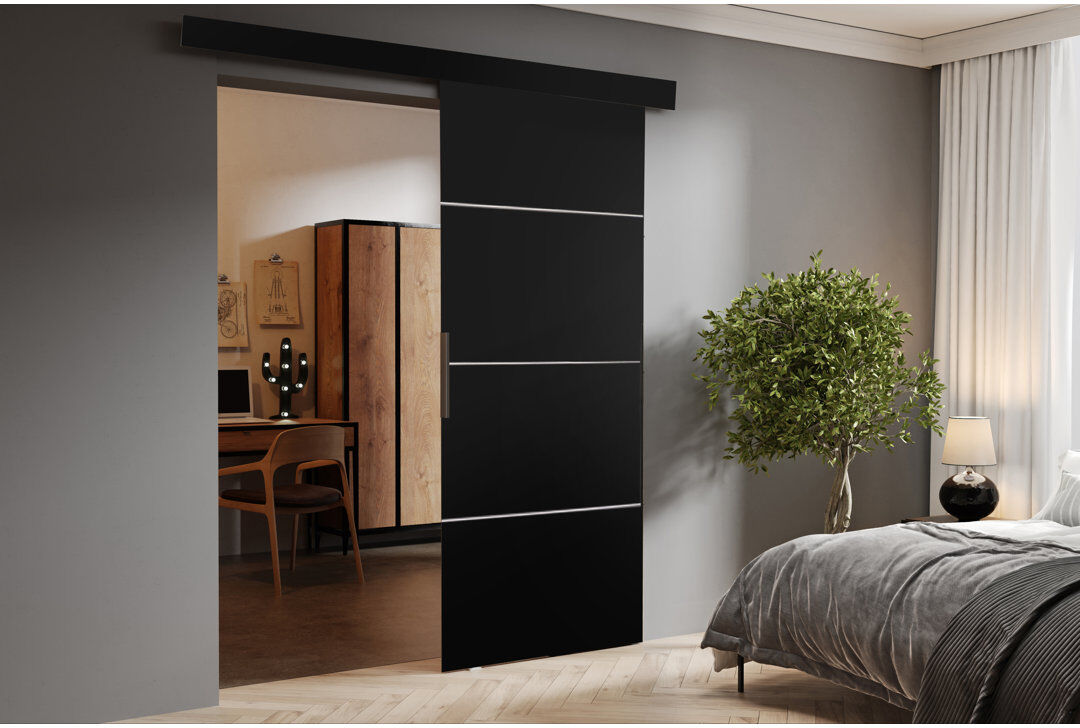 Brayden Studio DOOR MALIBU 1 Black 106cm x 205cm