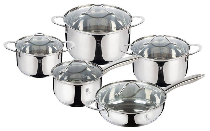 BerlingerHaus Sada Servies van 10 roestvrijstalen delen, Zilver