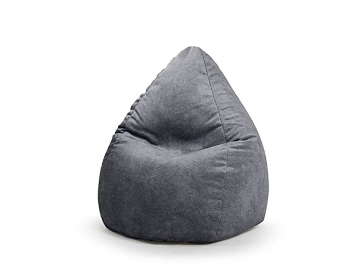SITTING POINT only by MAGMA Sitzsack Karolina XL Samt Mittelgrau
