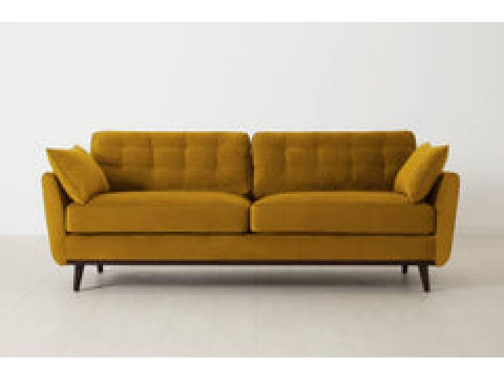 Dreisitzer-Sofa Model 10, Senfgelb