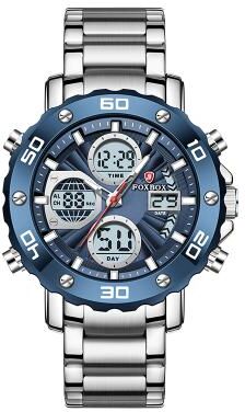Perfect Picks Market Military Sports Watch For Men Waterproof LED Quartz Digital Wristwatch With Box silver Blue