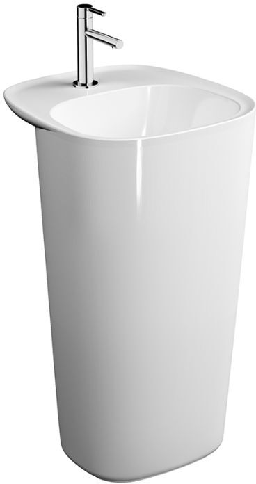Vitra Plural Waschtisch 7814B403-0041 48,5 x 52,5 x 85 cm, weiß hochglanz, boden-/freistehend, ohne Überlauf, 1 Hahnloch