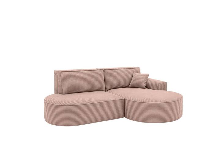 Kaiser Möbel Ecksofa Modena Pro - Komfort Und Stil Stoff Poso Rosa Rechts, Holz, 278x179 cm, Wohnzimmer, Sofas & Couches, Wohnlandschaften, Ecksofas