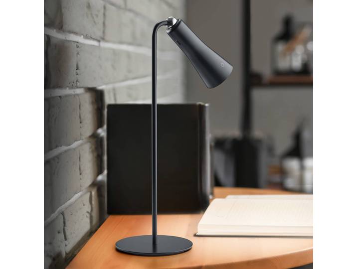 Reality Leuchten LED Tischleuchtelampe Maxi, dimmbar, schwarz, für Wohn- / Esszimmer, Metall, Klemmlampe