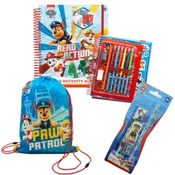 Paw Patrol - Großes Schul-Set (Malbuch, Schreibwaren-Set, Turnbeutel)