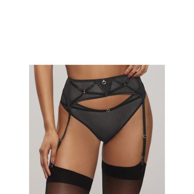 Strapsgürtel LASCANA, Damen, Gr. 32/34, schwarz, Netz, Obermaterial: 87% Polyamid, 13% Elasthan, Strumpfhalter, mit extravagantem Bänderdetail, sexy Dessous