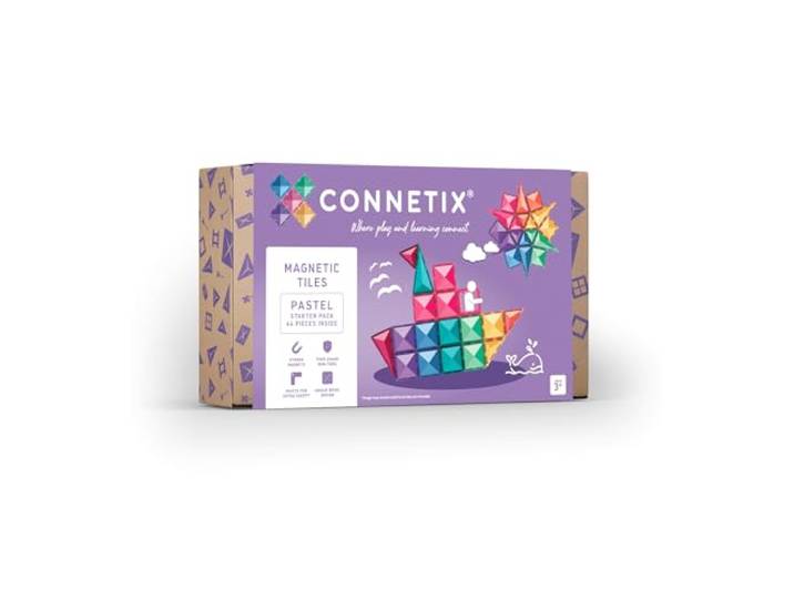 CONNETIX Magnetische Fliesen Pastell Starterpaket, 64 Stück